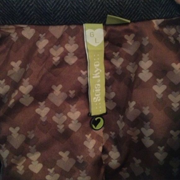 Anthropologie Soia & Kyo Grey Herringbone Wool Blend Belted Lined Coat Sz XL - Picture 8 of 10